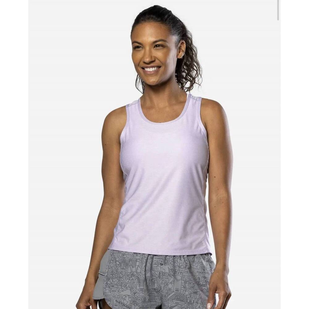 NEW NATHAN SPORTS qualifier tank top in lilac breeze heather
